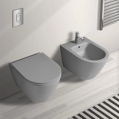 Copriwater originale serie Feeling grigio opaco chiusura soft-close