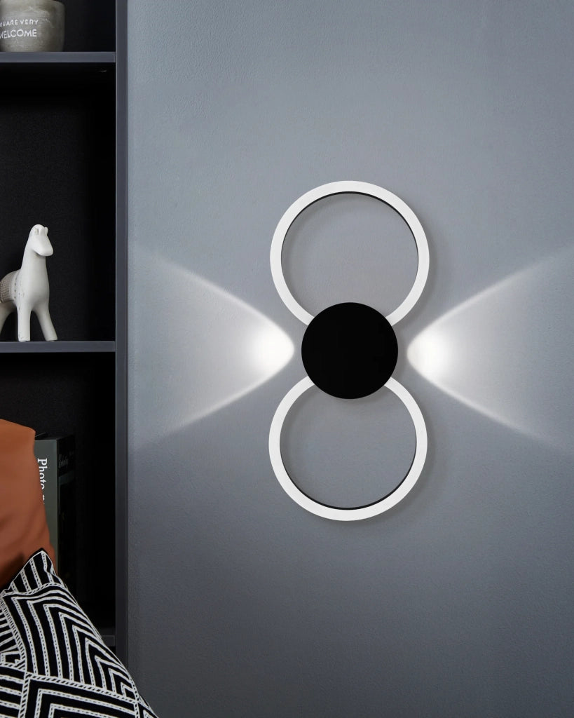 Plafoniera Moderna Venticello 1 Alluminio Nero 2 Luci Led 20,91W 2400+135Lm