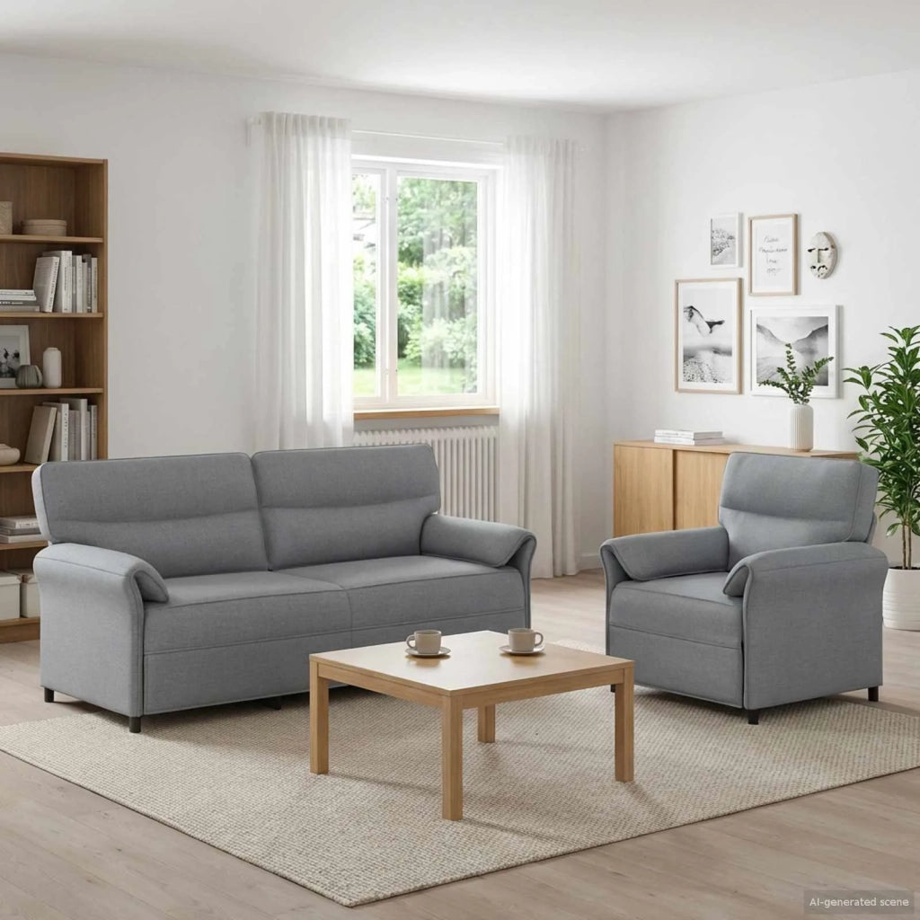 Set di divani 2 pz Grigio Chiaro Tessuto 3424871