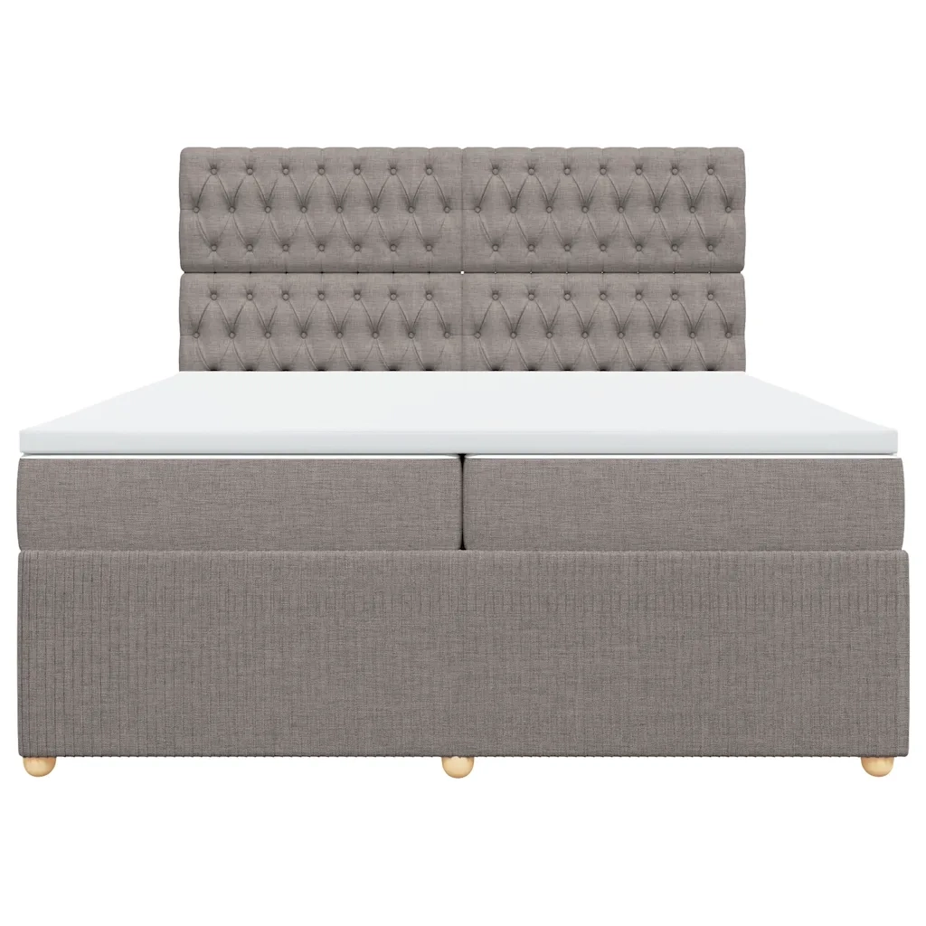 Giroletto a Molle con Materasso Tortora 200x200 cm in Tessuto