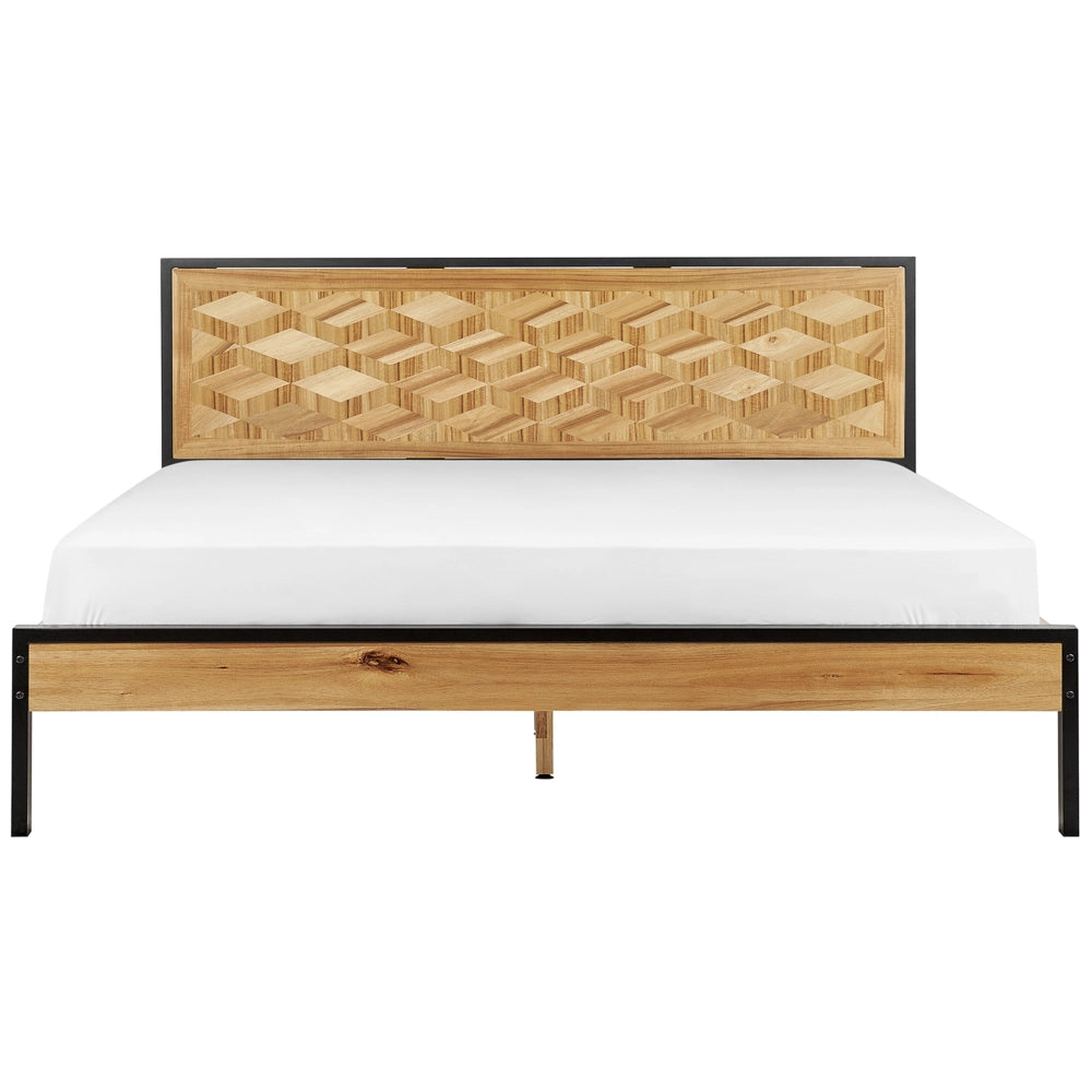 Letto matrimoniale classico moderno con testata in MDF Gambe in metallo 180 x 200 cm camera da letto moderna classica