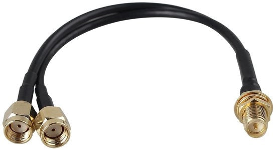 Cavo di connessione RP-SMA femmina a doppio RP-SMA maschio V tipo antenne estensore RG174 15cm/6 pollici per antenne WiFi