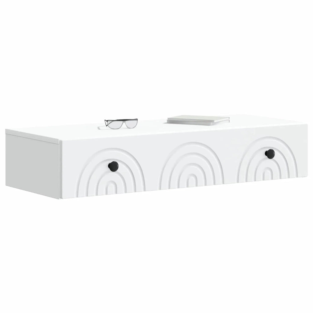 Tavolino da Parete Laterale Bianco 87,5 x 34,5 x 17 cm 898155