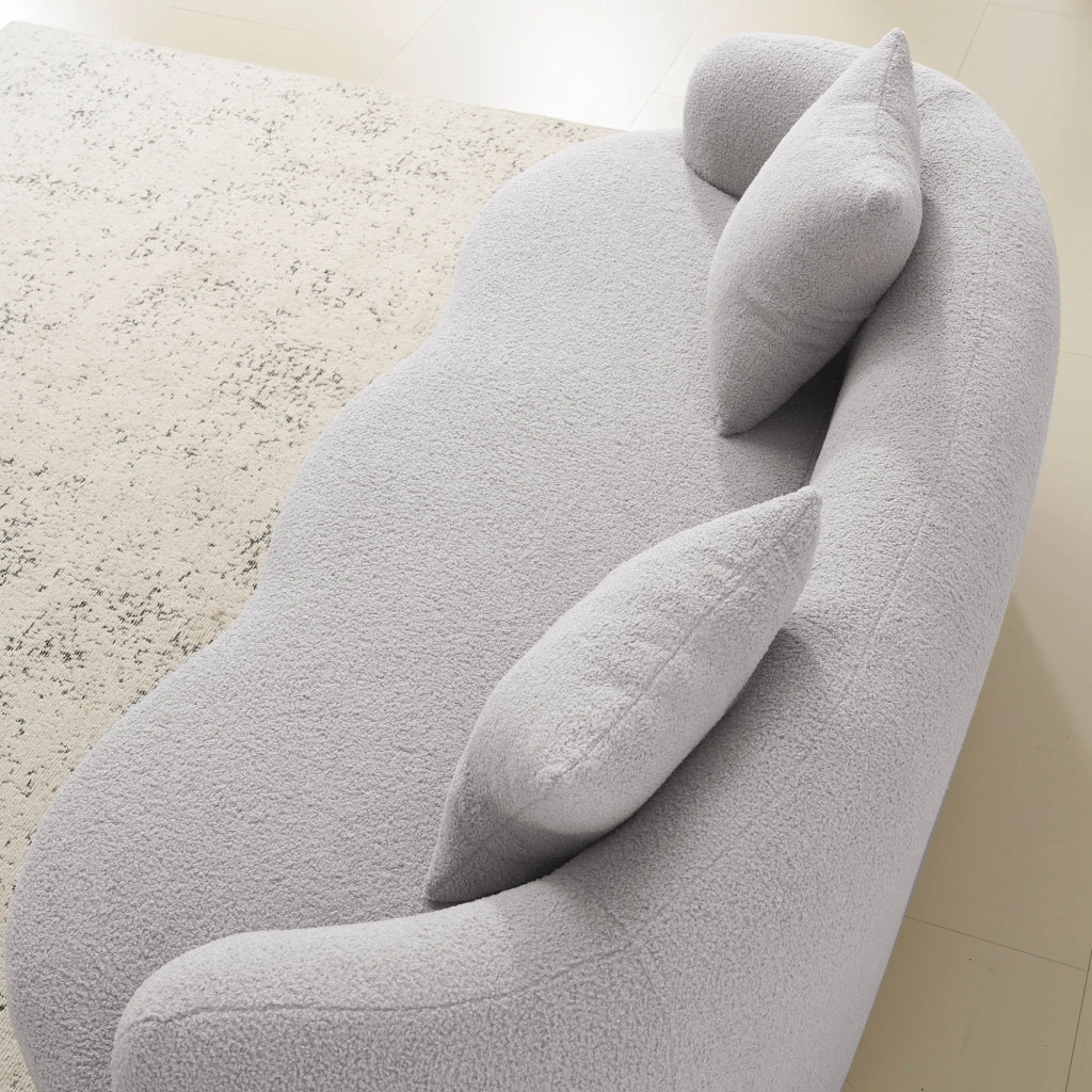 DIVANO 2 posti ondulato 67x61x48 cm grigio chiaro schiuma e molle