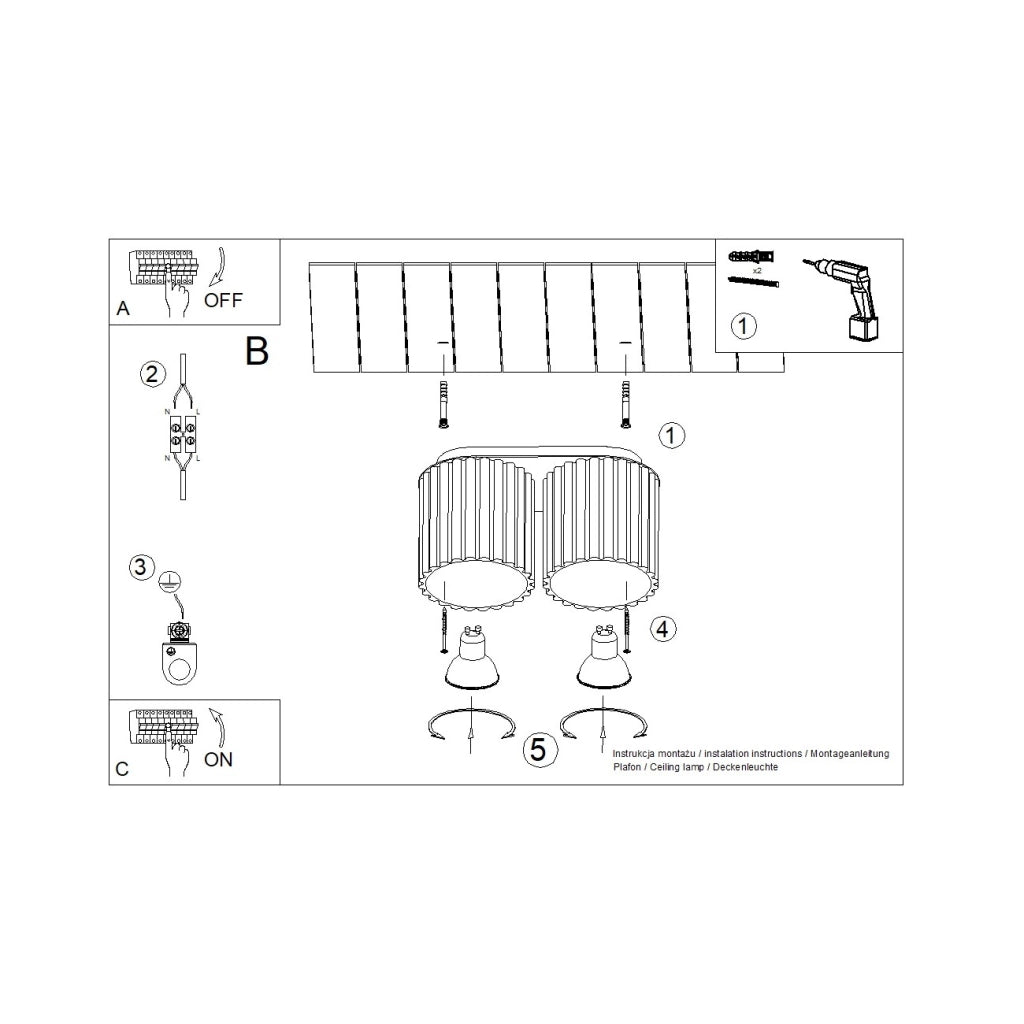 Lampada da soffitto AURA 2 moka GU10