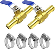 - 2 pezzi di valvola di chiusura a sfera in ottone con connessione a tubo 19 mm - Valvola di chiusura a sfera in ottone 19 mm con viti a tubo - Valvola di chiusura a sfera con interruttore 19 mm con viti a tubo