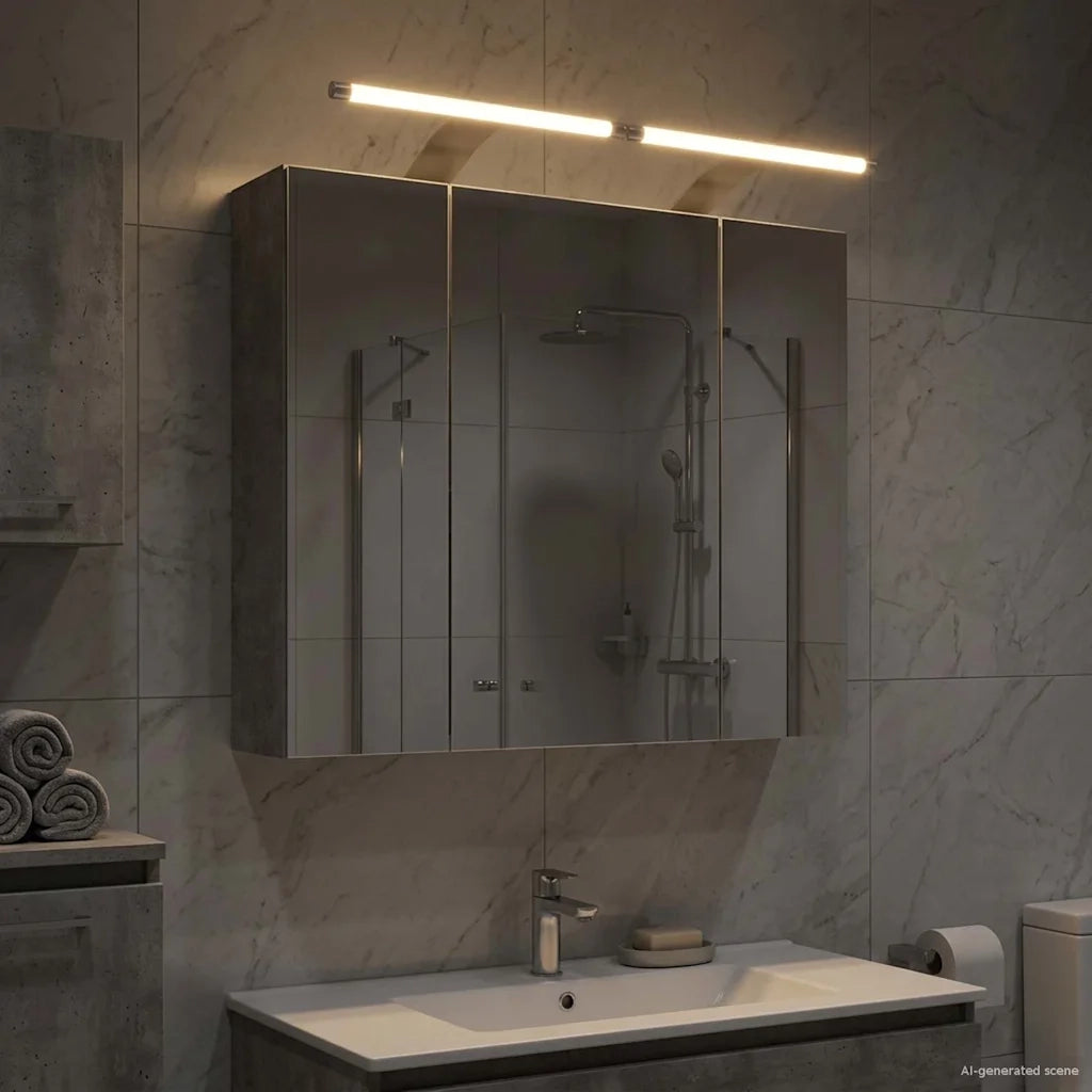 Mobiletto per specchio da bagno Grigio cemento