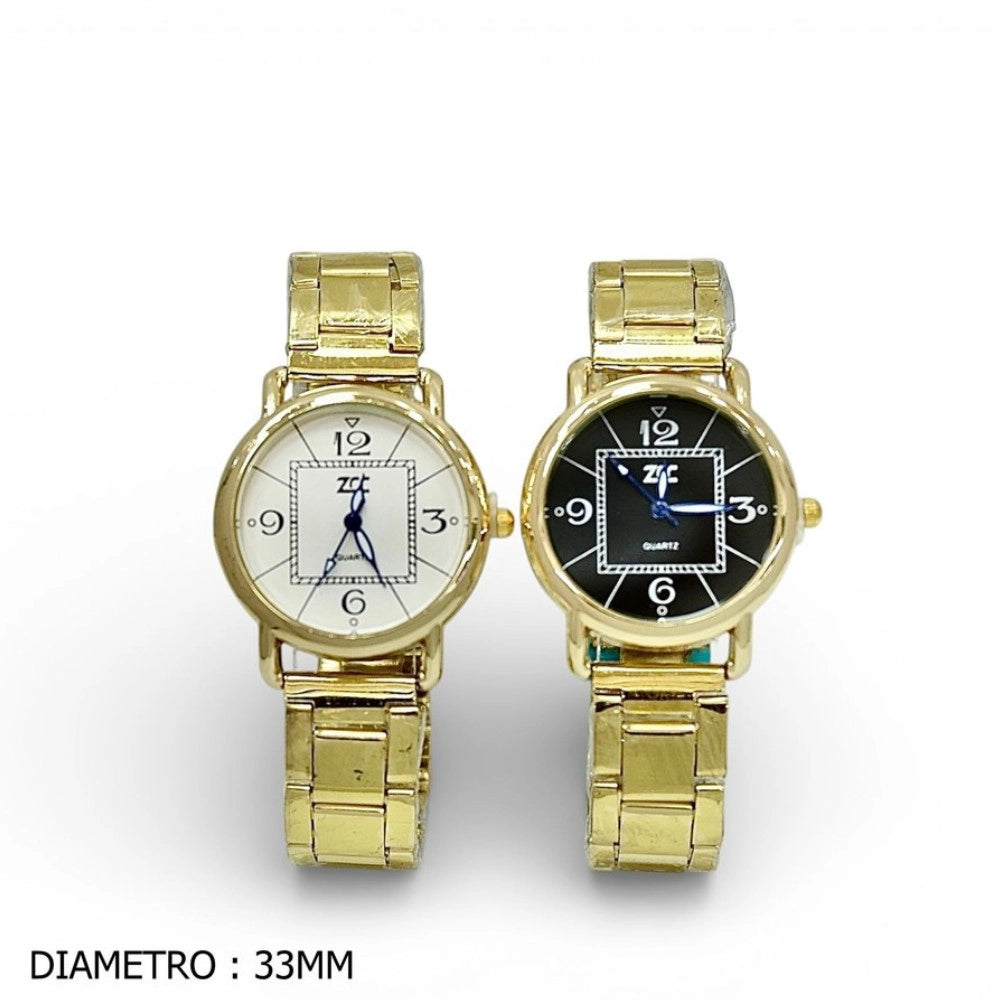 Trade Shop - Orologio Da Polso Donna Elegante Oro Quadrante Casual 33mm -