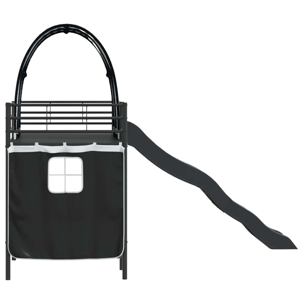 Struttura del letto loft per bambini-Giroletto per bambini Nero 90 x 190 cm Metallo 676841
