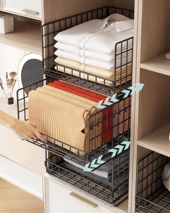Organizzatore per armadi 6 posti, sistema di armadiatura per abitazione, per camera da letto, cucina, soggiorno, bagno (nero)