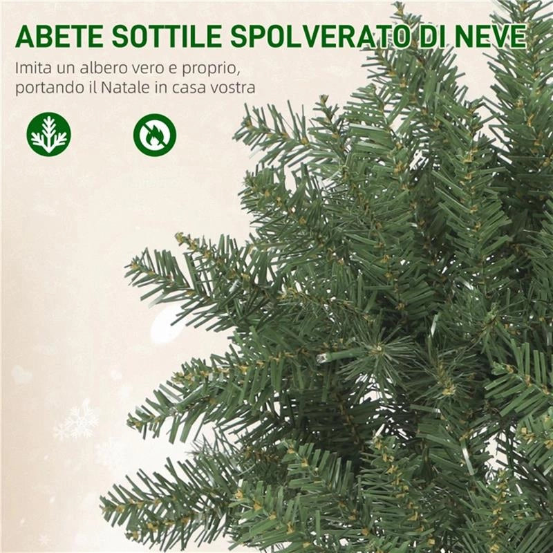 ALBERO DI NATALE 180 CM ILLUMINATO CON 250 LUCI BIANCHE E COLORATE, 899 RAMI E 9 MODALITÓ DI ILLUMINAZIONE