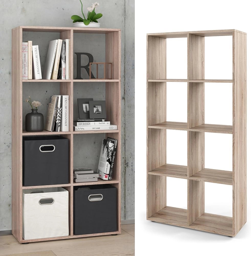 Scaffale Scutum, Sonoma, 143 x 72 cm, per l’utilizzo come divisorio o come libreria aperta