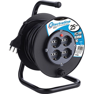 AVVOLGICAVO BRICOLAGE 49027 ELECTRALINE  2P+T 16A BIPASSO SCHUKO X4 n°XMMQ 3X15 MT 25