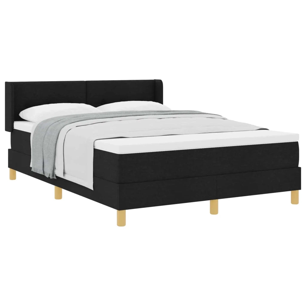 Letto a molle con materasso Nero 200 x 160 cm Poliestere
