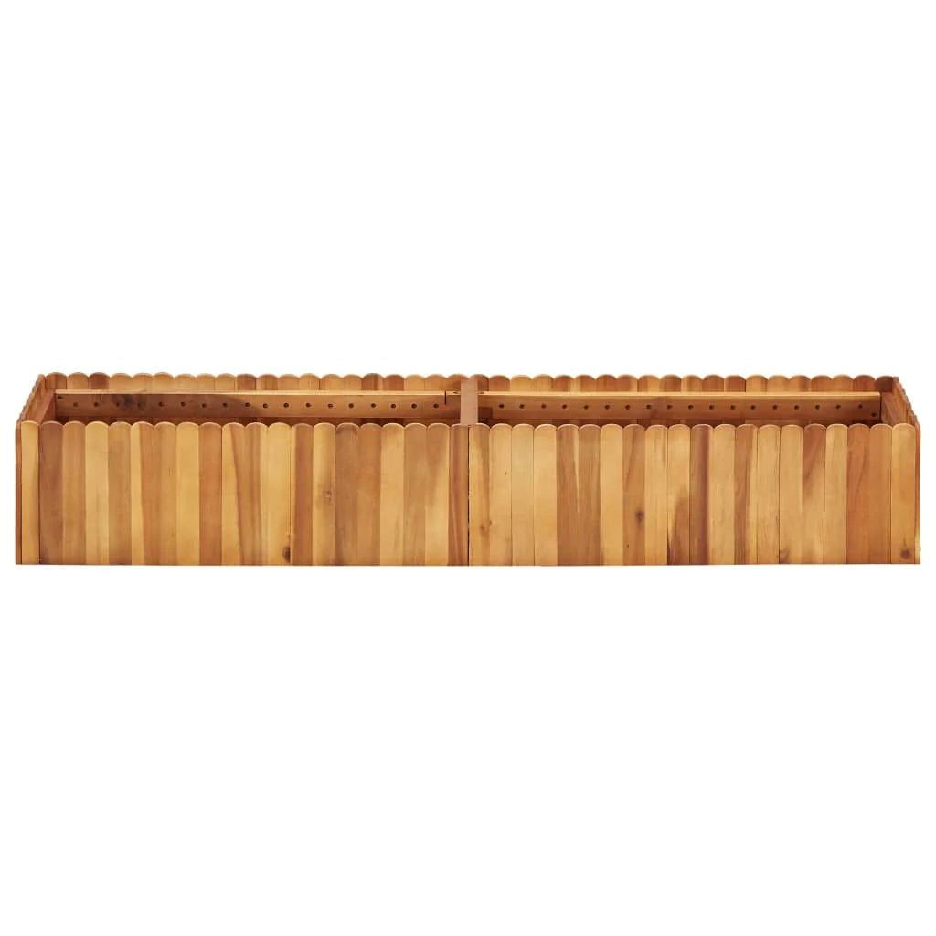 Fioriera rialzata per piante e fiori giardino 150 x 30 x 25 cm legno massello di acacia 02_0000998