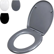 Zitting toilet con meccanismo di chiusura soft-close, coperchio di vasca con chiusura rapida, coperchio di vasca inclusi 2 set di accessori per la montaggio sopra o sotto, cassetta di vasca ovale in Duroplast, cassetta di vasca grigia.