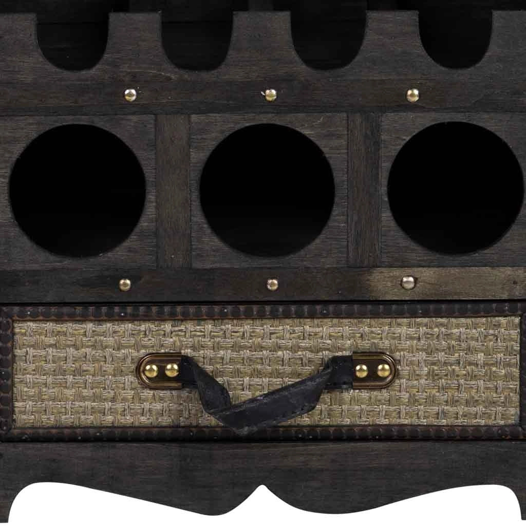 Baul porta bottiglie in legno marrone 44x30x85h cm
