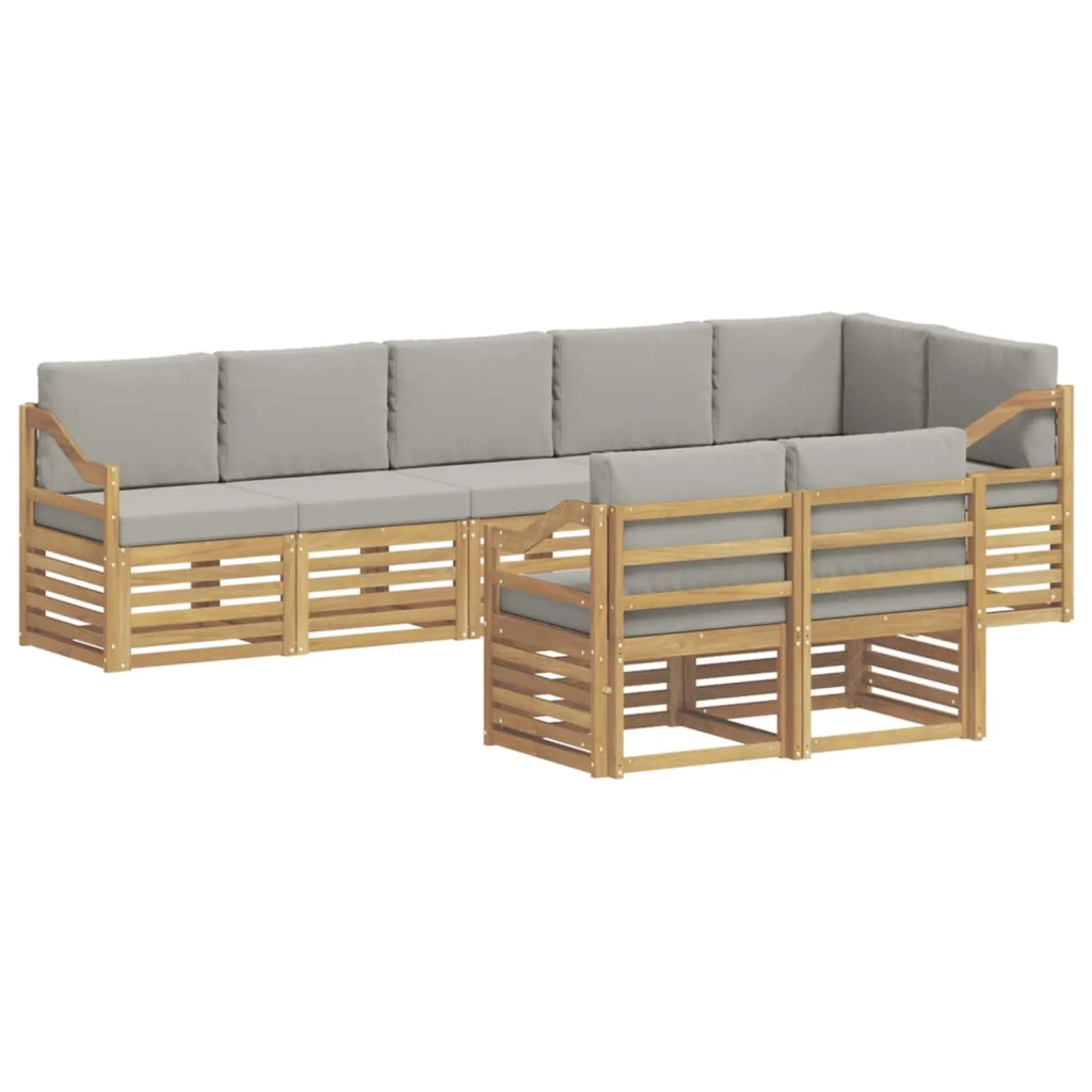 Set di divani da esterno 8 pcs Bianco e Grigio Chiaro 3392051