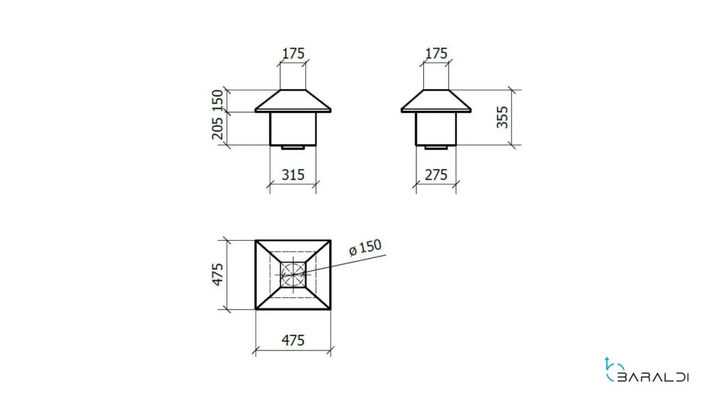 KUBIC MOTORE PER ESTERNO - cm 46x42 - Inox - 1.000 m3/h
