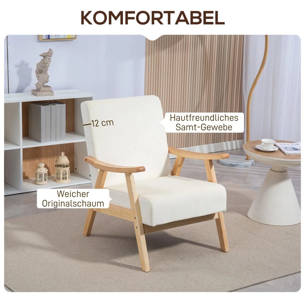 Poltrona Imbottita Cremewei? ¨C zephmum ¨C Schiuma, Legno