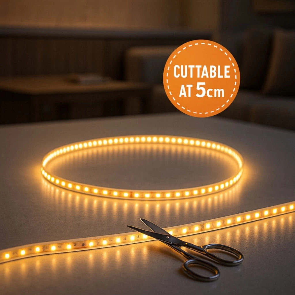 Bobina Striscia Led Slim da 4mm, 24V 16W/M 160SMD/M, Bianco Caldo 3000K, Tagliabile ogni 5cm da 8 SMD 2216, IP20, Efficienza 110lm/W, CRI>90