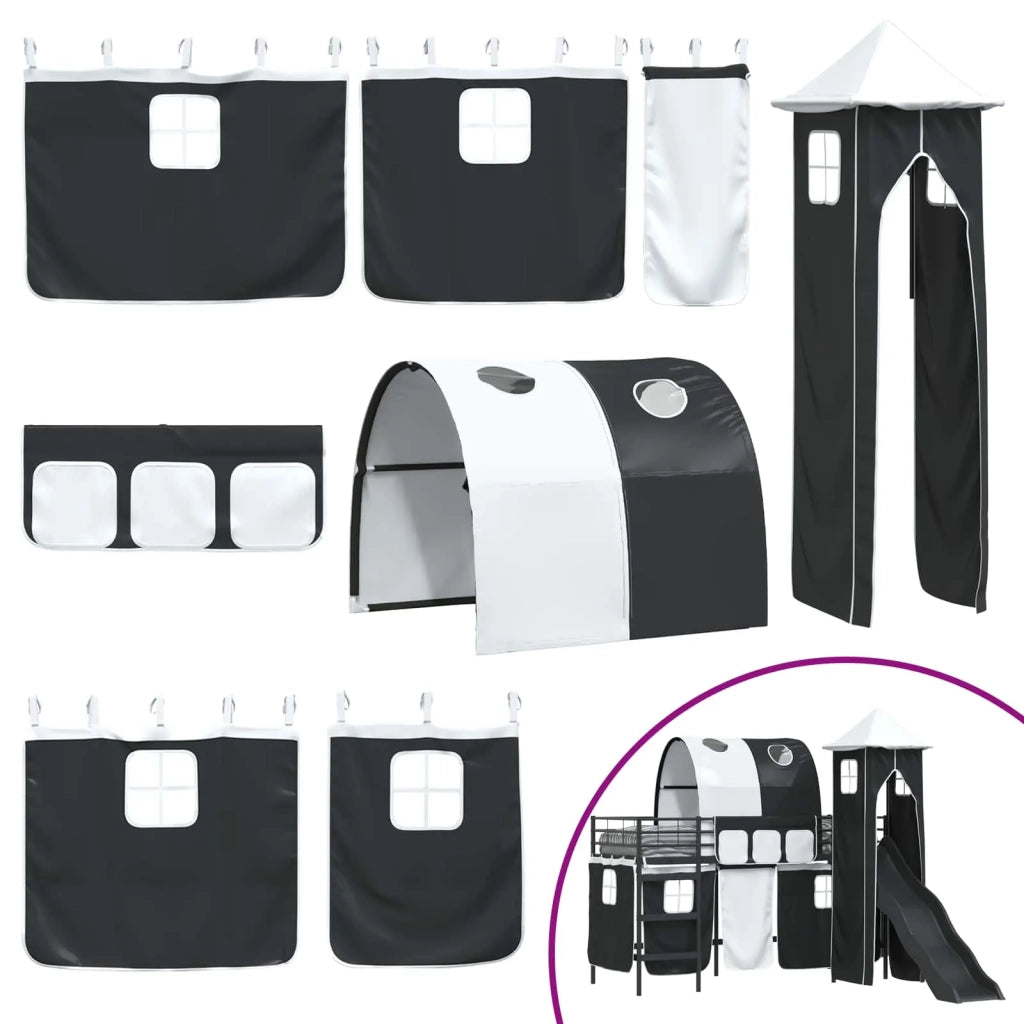 Struttura del letto loft per bambini-Giroletto per bambini Nero 75 x 190 cm Metallo 240439