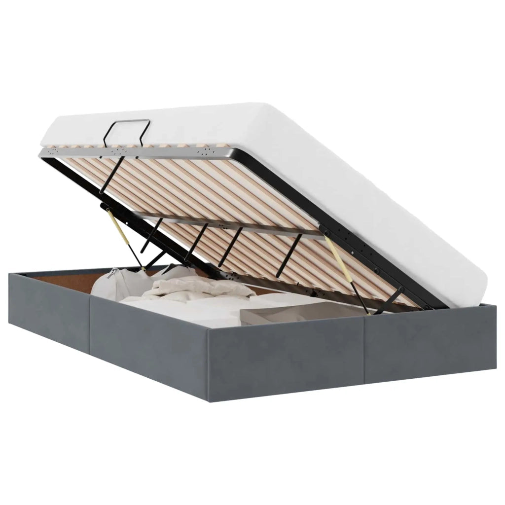 Letto ottomano Grigio Scuro 120 x 190 cm Velluto