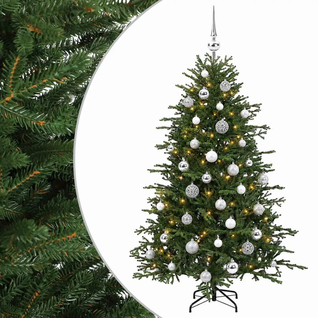 Albero di Natale artificiale con palline 120 cm 150 LED 3465977
