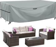 Copertura per arredamento esterno, tenda per arredamento esterno, arredamento esterno, copertura impermeabile per arredamento esterno, acqua, vento, UV, stoffa impermeabile Oxford, per outdoor, divano, set di arredamento, 280 x 204 x 107