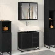 vidaXL Set di mobili per il bagno 2 pcs Rovere nero 65 x 33 x 60 cm