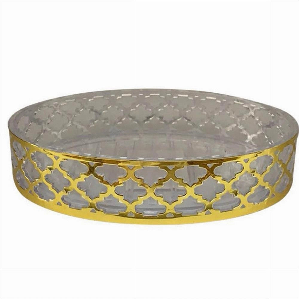Trade Shop - Piattino Porta Sapone Saponetta Accessorio Bagno Oro Stile Baracco Arredo 59105 -