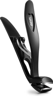 Tagliaunghie con testa inclinabile per anziani ergonomico con cattura di unghie spesse per uomo e donna in acciaio inox nero premium