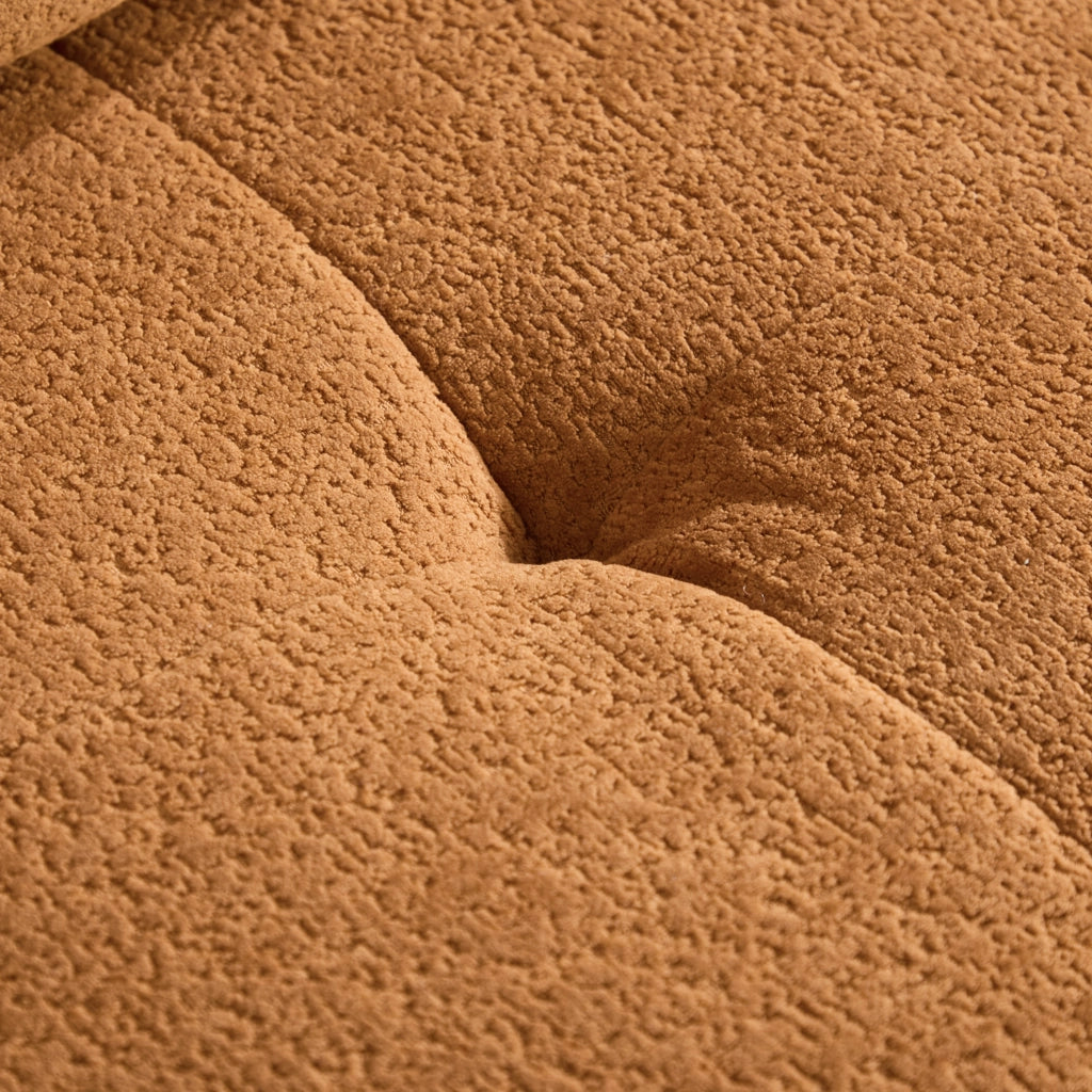 Divano angolare modulare in tessuto a coste arancione con quattro moduli e memory foam senza montaggio