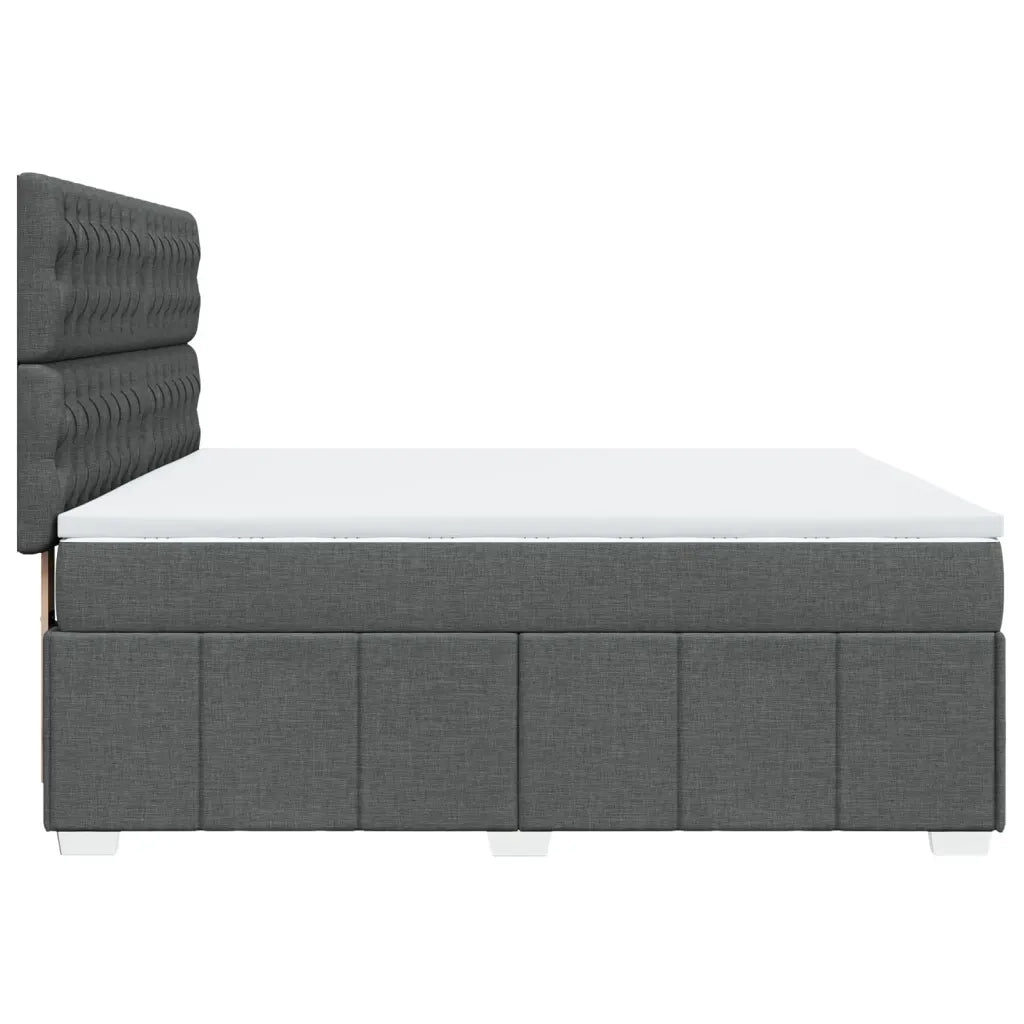 Giroletto a Molle con Materasso Grigio Scuro 180x200 cm Tessuto