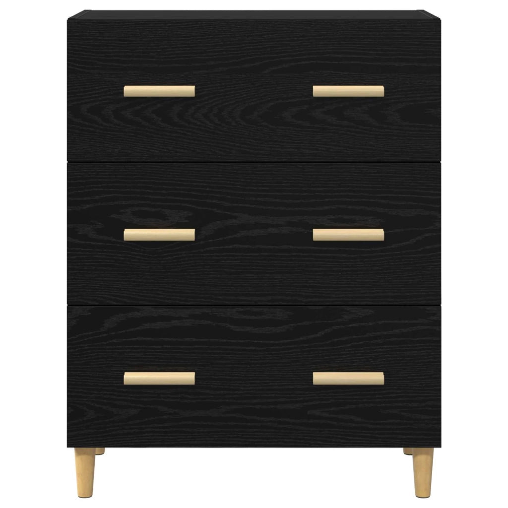 Credenza Rovere Nero 69,5 x 34 x 90 cm Legno multistrato