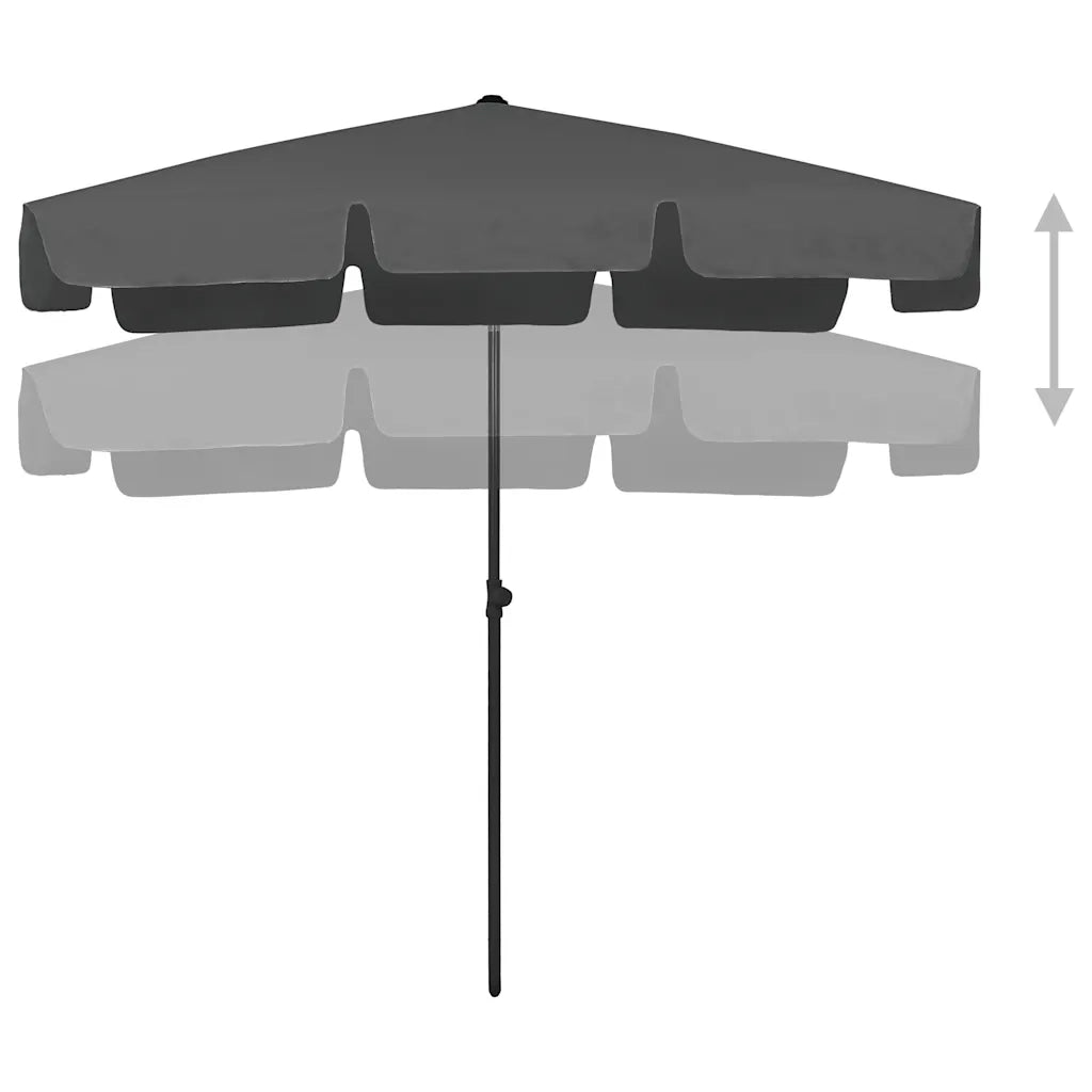 Ombrello | Parasolne da Spiaggia Antracite 200x125 cm