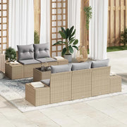 Set Divano da Giardino con cuscino Beige polyrattan