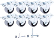 (8 pezzi) 30 mm piccoli cerchioni in gomma, cerchioni di mobili, non girevoli, non in plastica, set di cerchioni (8, Ø 30 mm/35 kg)
