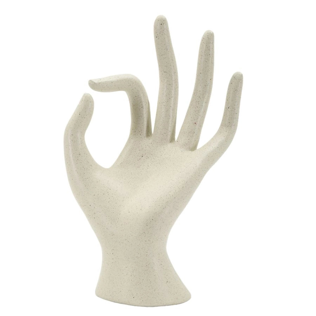 Scultura Mano 1, Beige, Poliresina, 14x10x24 cm