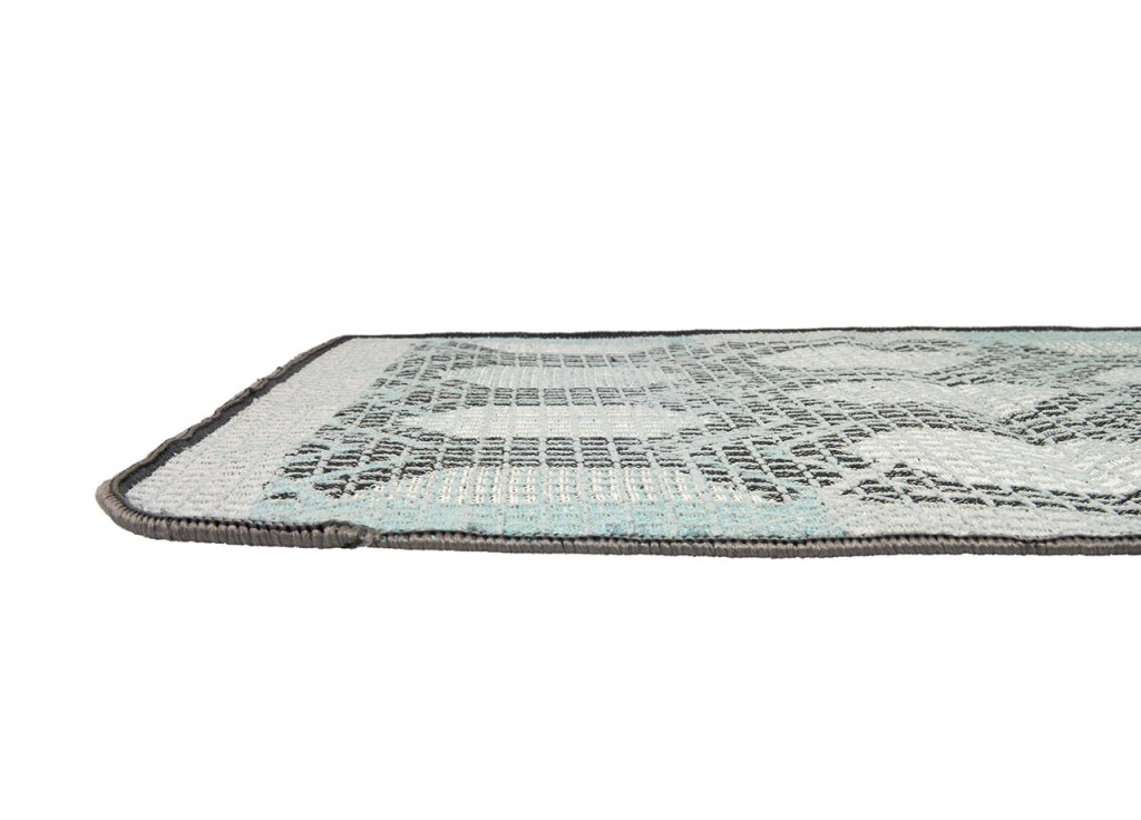 Tappeto Bagno Doccia Antiscivolo Mod. Vietri Tappetino Super Assorbente Cotone Pelo Corto - 45x60 - Azzurro
