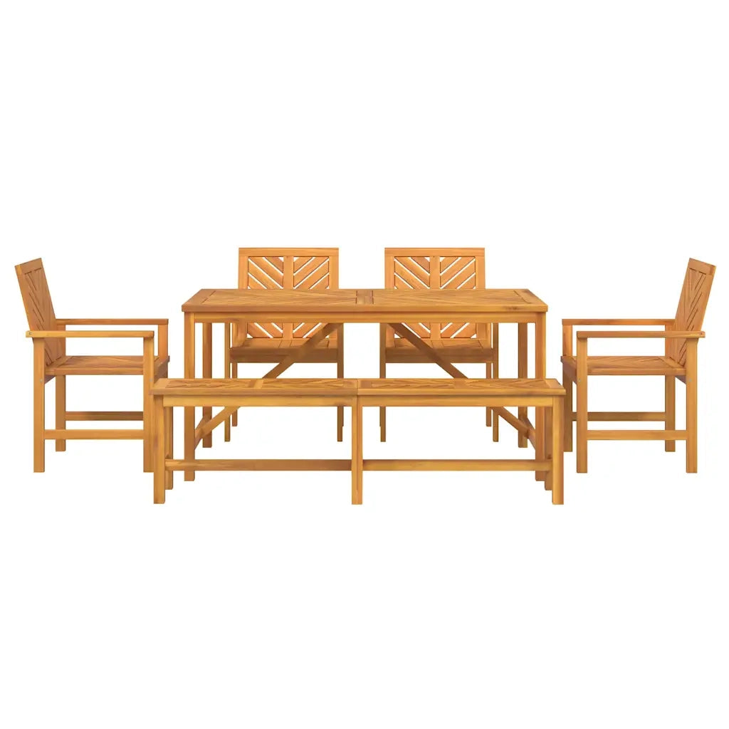Set da Pranzo per Giardino 6 pcs Marrone 3154114