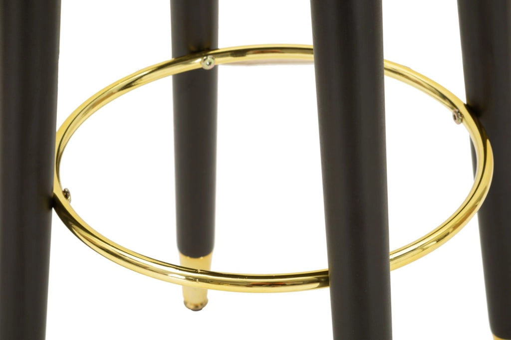 Sgabello Bar London Crema 37x38x74 cm in Pino e MDF e Spugna e Metallo e PU