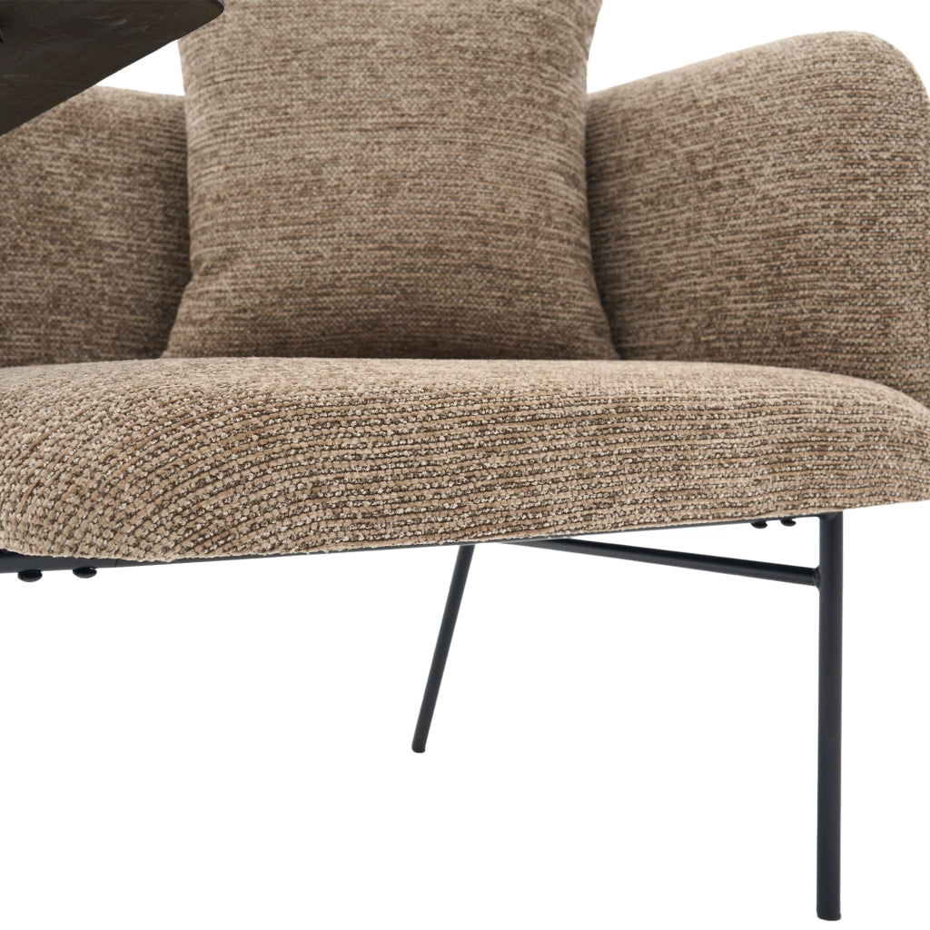POLTRONA con tavolino laterale 86x72x71 cm Chenille Kaki