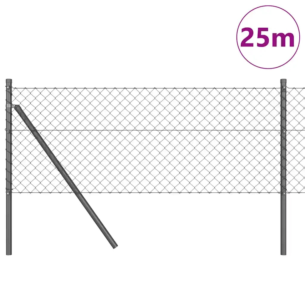Palo della recinzione | Pannello per recinzione Grigio 25 x 0,8 m (rete 40 x 40 mm)
