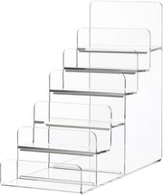 Scaffale di presentazione trapezoidale - standard di esposizione - materiale acrilico - progettato per risparmiare spazio - progetto a strati multipli - grande capacità - scaffale di esposizione standard