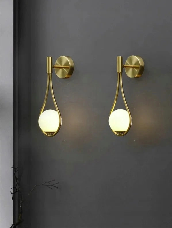 Lampada Da Parete Vetro Palla Gold APP603-1W