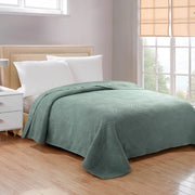 Copriletto Trapuntato Matrimoniale Stone Washed 250x250 cm in Microfibra Anallergica 120 gr/mq Trapuntino Leggero Primaverile Estivo Morbido e Resistente Salvia