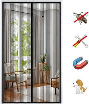 Veloce schermo antinsettico magnetico per porta - 1 pezzo - Nero - 90 x 210 cm