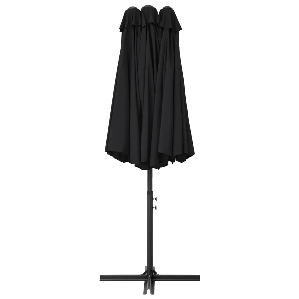 Ombrellone da esterno e palo in alluminio 460 x 270 cm nero 02_0008296