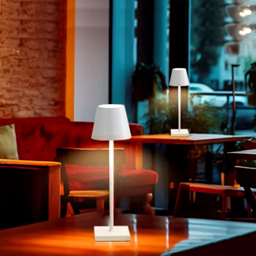 Lampada Touch da Tavolo Bianca Ricaricabile USB con Luce Dimmerabile 10.5x26.5cm